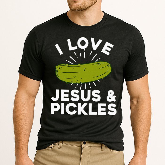 Cute Pickle Design Jesus Pickle Lovers Cooling Performance Crew T-Shirt
