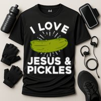 Cute Pickle Design Jesus Pickle Lovers Cooling Performance Crew T-Shirt