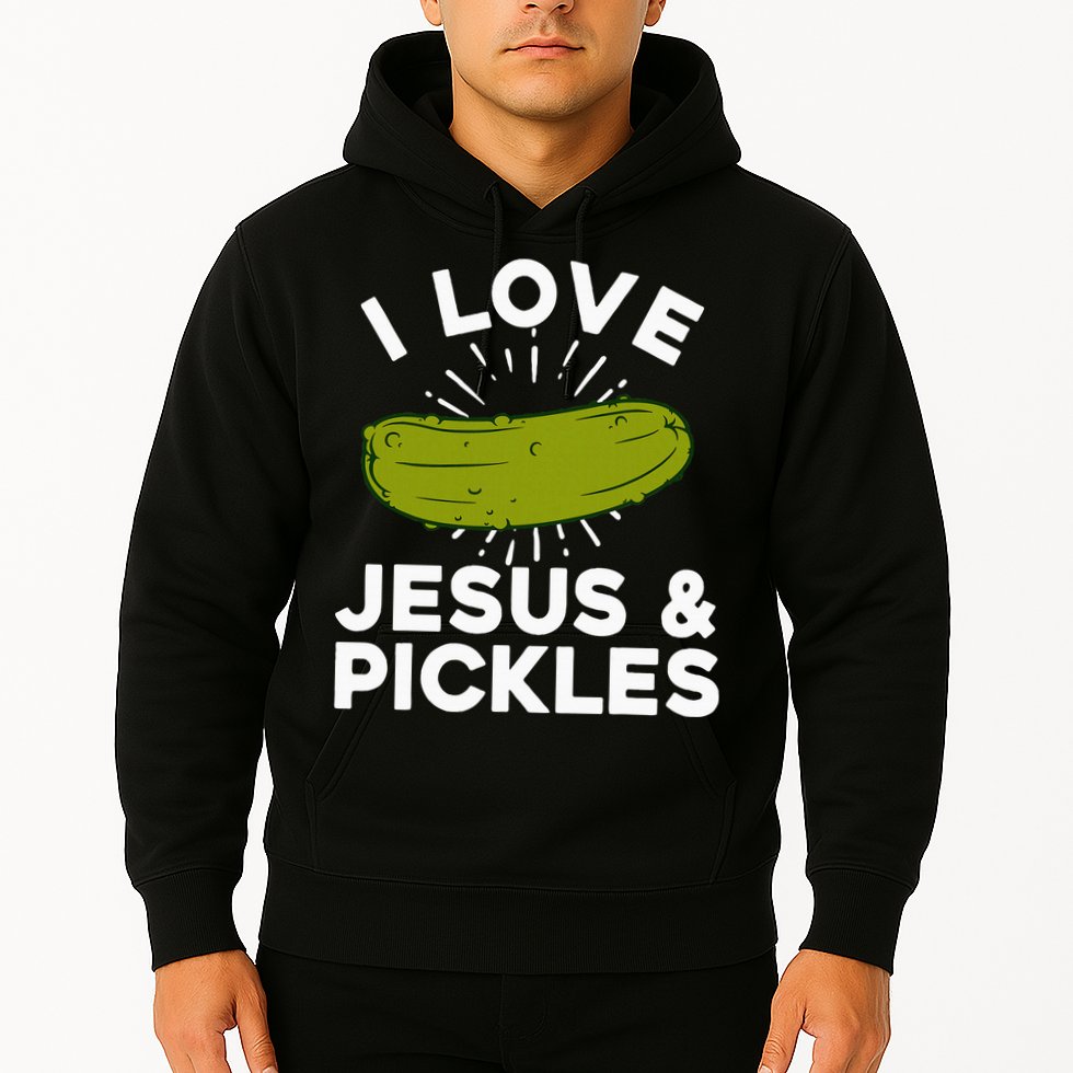 Cute Pickle Design Jesus Pickle Lovers Hoodie
