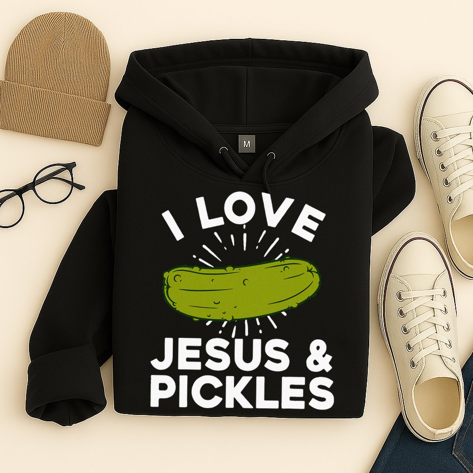 Cute Pickle Design Jesus Pickle Lovers Hoodie