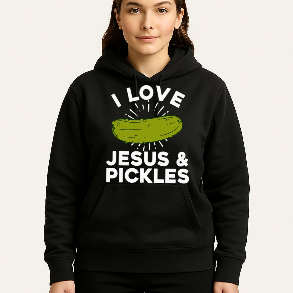 Cute Pickle Design Jesus Pickle Lovers Hoodie