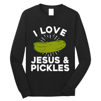 Cute Pickle Design Jesus Pickle Lovers Long Sleeve Shirt