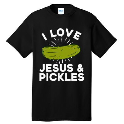 Cute Pickle Design Jesus Pickle Lovers Tall T-Shirt