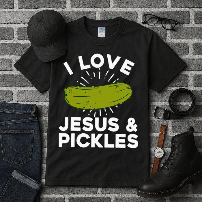 Cute Pickle Design Jesus Pickle Lovers Tall T-Shirt