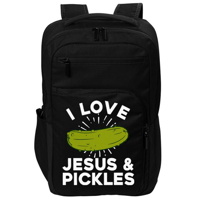 Cute Pickle Design Jesus Pickle Lovers Impact Tech Backpack