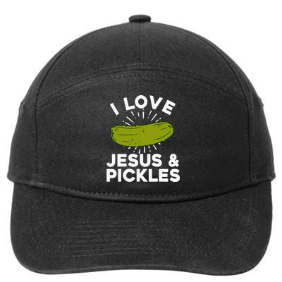 Cute Pickle Design Jesus Pickle Lovers 7-Panel Snapback Hat