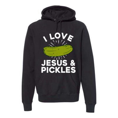 Cute Pickle Design Jesus Pickle Lovers Premium Hoodie