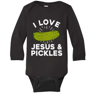 Cute Pickle Design Jesus Pickle Lovers Baby Long Sleeve Bodysuit