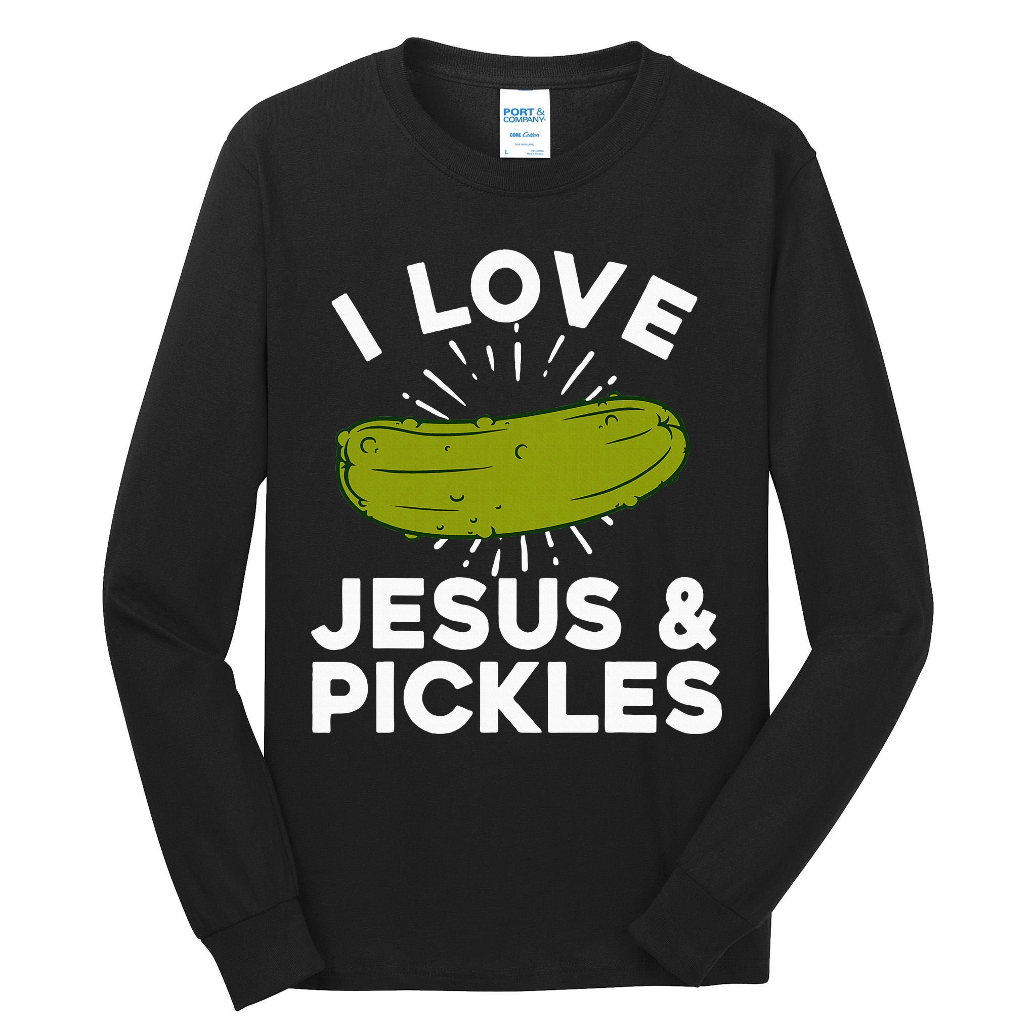Cute Pickle Design Jesus Pickle Lovers Tall Long Sleeve T-Shirt