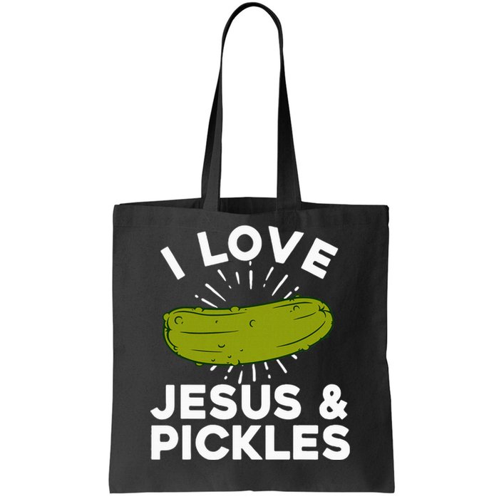 Cute Pickle Design Jesus Pickle Lovers Tote Bag