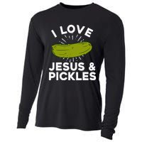 Cute Pickle Design Jesus Pickle Lovers Cooling Performance Long Sleeve Crew