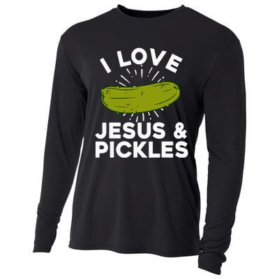 Cute Pickle Design Jesus Pickle Lovers Cooling Performance Long Sleeve Crew