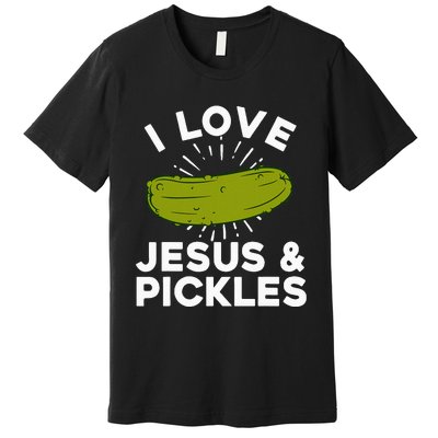 Cute Pickle Design Jesus Pickle Lovers Premium T-Shirt