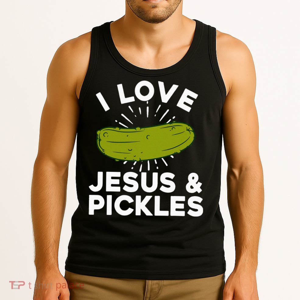 Cute Pickle Design Jesus Pickle Lovers Tank Top