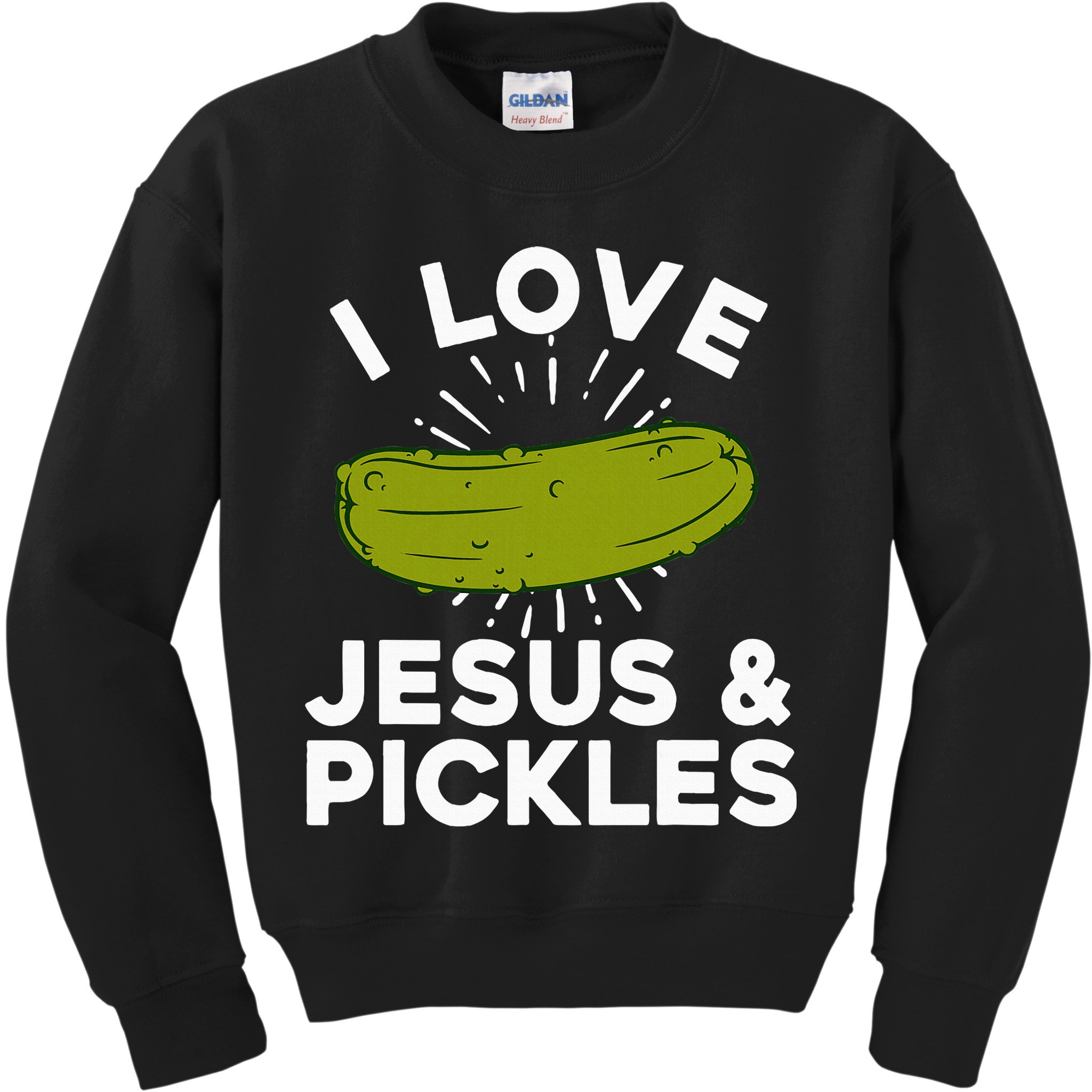 Cute Pickle Design Jesus Pickle Lovers Kids Sweatshirt