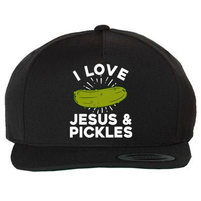 Cute Pickle Design Jesus Pickle Lovers Wool Snapback Cap