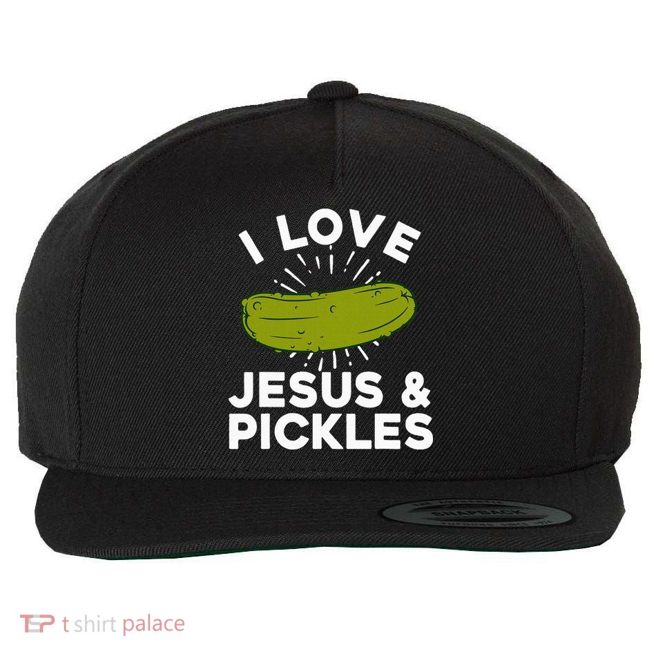 Cute Pickle Design Jesus Pickle Lovers Wool Snapback Cap