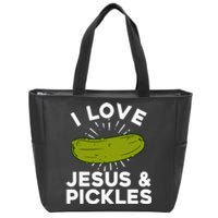 Cute Pickle Design Jesus Pickle Lovers Zip Tote Bag