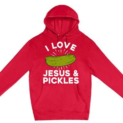 Cute Pickle Design Jesus Pickle Lovers Premium Pullover Hoodie