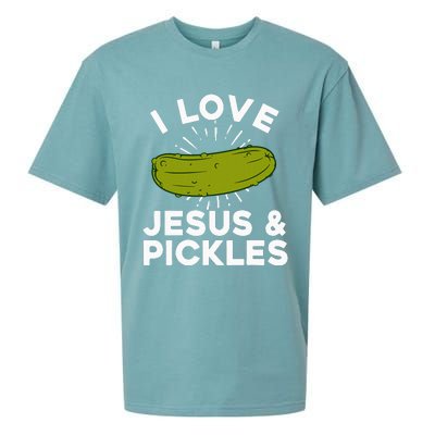 Cute Pickle Design Jesus Pickle Lovers Sueded Cloud Jersey T-Shirt