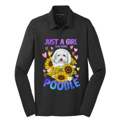 Cute Poodle Dog Loving Puppy Lover Cute Gift Silk Touch Performance Long Sleeve Polo