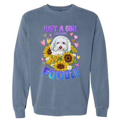 Cute Poodle Dog Loving Puppy Lover Cute Gift Garment-Dyed Sweatshirt