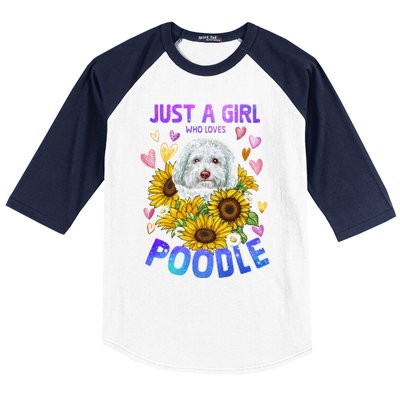 Cute Poodle Dog Loving Puppy Lover Cute Gift Baseball Sleeve Shirt