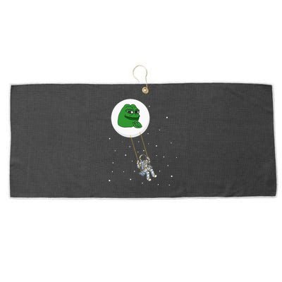 Crypto Pepe Design For Pepe Crypto And Pepe Coin Large Microfiber Waffle Golf Towel