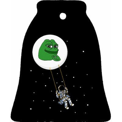 Crypto Pepe Design For Pepe Crypto And Pepe Coin Ceramic Bell Ornament