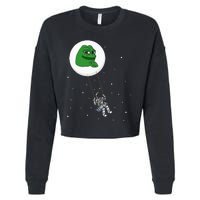 Crypto Pepe Design For Pepe Crypto And Pepe Coin Cropped Pullover Crew