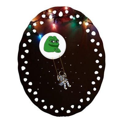 Crypto Pepe Design For Pepe Crypto And Pepe Coin Ceramic Oval Ornament