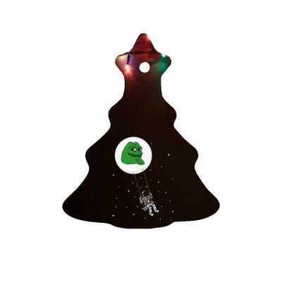 Crypto Pepe Design For Pepe Crypto And Pepe Coin Ceramic Tree Ornament