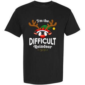 Christmas Pjs Difficult Xmas Reindeer Matching Garment-Dyed Heavyweight T-Shirt