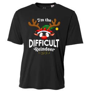 Christmas Pjs Difficult Xmas Reindeer Matching Cooling Performance Crew T-Shirt