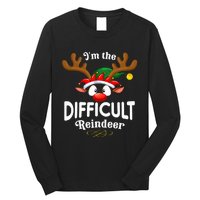 Christmas Pjs Difficult Xmas Reindeer Matching Long Sleeve Shirt