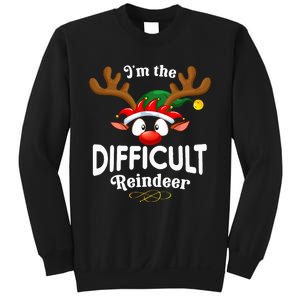 Christmas Pjs Difficult Xmas Reindeer Matching Sweatshirt