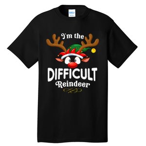 Christmas Pjs Difficult Xmas Reindeer Matching Tall T-Shirt