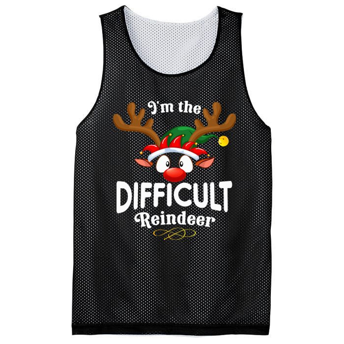 Christmas Pjs Difficult Xmas Reindeer Matching Mesh Reversible Basketball Jersey Tank