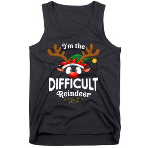 Christmas Pjs Difficult Xmas Reindeer Matching Tank Top