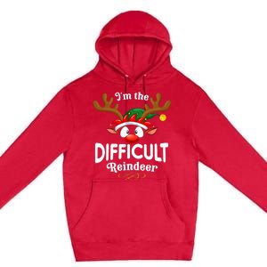 Christmas Pjs Difficult Xmas Reindeer Matching Premium Pullover Hoodie