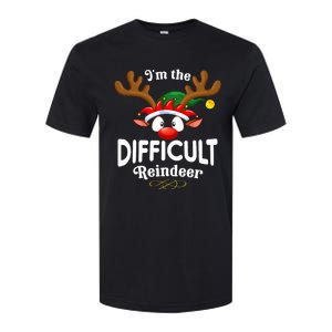 Christmas Pjs Difficult Xmas Reindeer Matching Softstyle CVC T-Shirt