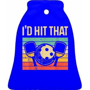 Cool Pickleball Design For Sport Pickleball Player Ceramic Bell Ornament