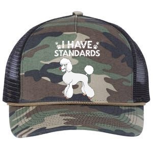 Cute Poodle Design For Men Women Standard Poodle Dog Lovers Retro Rope Trucker Hat Cap