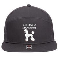 Cute Poodle Design For Men Women Standard Poodle Dog Lovers 7 Panel Mesh Trucker Snapback Hat