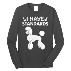 Cute Poodle Design For Men Women Standard Poodle Dog Lovers Long Sleeve Shirt