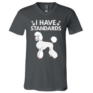 Cute Poodle Design For Men Women Standard Poodle Dog Lovers V-Neck T-Shirt