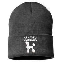 Cute Poodle Design For Men Women Standard Poodle Dog Lovers Sustainable Knit Beanie