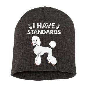 Cute Poodle Design For Men Women Standard Poodle Dog Lovers Short Acrylic Beanie