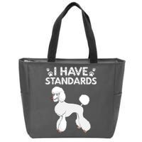 Cute Poodle Design For Men Women Standard Poodle Dog Lovers Zip Tote Bag