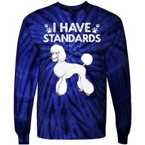 Cute Poodle Design For Men Women Standard Poodle Dog Lovers Tie-Dye Long Sleeve Shirt